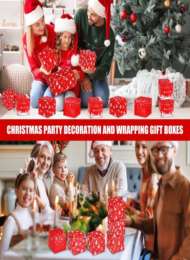 Qilery 32 Pcs Christmas Cookie Gift Boxes Bulk Red White Cardboard Treat Boxes Small Candy Boxes for Xmas Party Favors Paper Goody Dessert Containers for Xmas Party Supplies - Image 4
